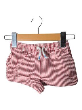 Mini Boden Red Striped Heart Pocket Shorts Size 3 Years